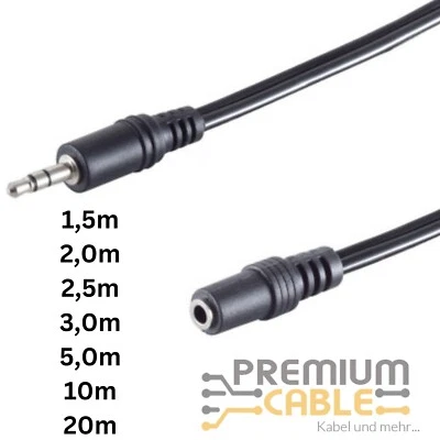 Kopfhörer Audio AUX Stereo Verlängerung Klinke Kabel 3,5mm 1,5m bis 5m 10m 20m - Bild 1 von 3