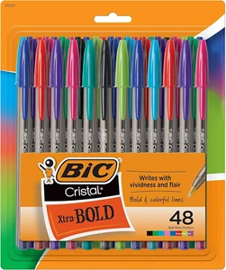 BIC Cristal Xtra Bold Ballpoint Pens, Bold Point (1.6Mm), NEW ASSORTED COLORS, 4 - Picture 1 of 12