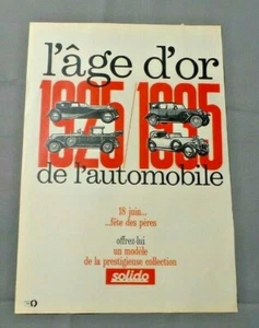 PUB PUBLICITE ANCIENNE ADVERT CLIPPING 030519 MODELE DE VOITURES PRESTIGE SOLIDO - Imagen 1 de 1