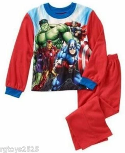 Disney Marvel Avengers 4 5 6 7 8 Flannel Sleepwear boys PajamasThor Ironman Hulk - Picture 1 of 1