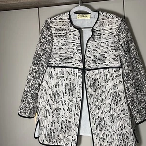 Chaqueta Carmen Melero Diseñadora Damas UK16 Madre de Novia Carreras Formales Negra Beige - Imagen 1 de 14