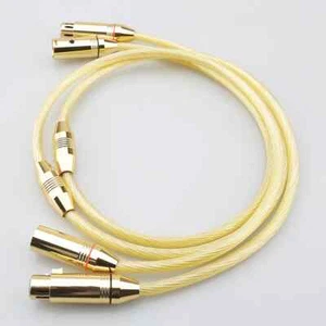 Paar versilberte OCC Kabel vergoldet Stecker HiFi Audio Verbindung XLR Kabel - Bild 1 von 8