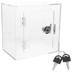 Clear Fundraising Donation Box with Lock Public Ballot Box Voting Box - Picture 1 of 12