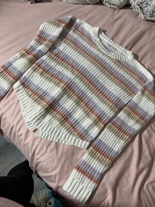 SO Girl’s Comfy Cozy Knotted Sweater (ripped In The Middle Back) - Picture 1 of 4