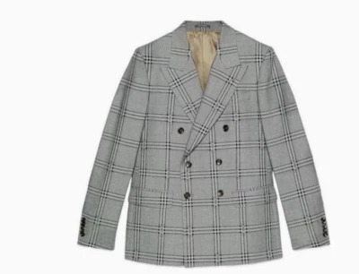 Gucci Horsebit Check Wool Jacket 'Grey Black' 770378 - BNWT - Image 1 of 4