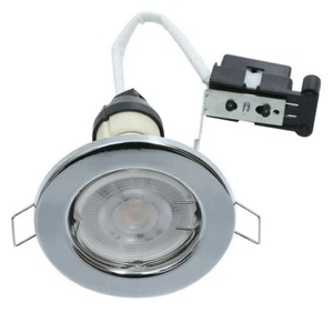 GU10 LED Downlight x5 LÁMPARA FOCO y Montaje Cromo Satinado Completo Ahorro Energético - Imagen 1 de 7