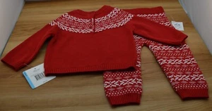 Little Me 2 Piece Red first Christmas Print Sweater Set 6 Month NWT - Picture 1 of 7
