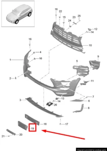 PORSCHE MACAN 95B Front Bumper License Plate Bracket 95B807287L 1E0 NEW GENUINE - Picture 1 of 2