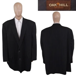 Oak Hill Two Button Solid Dark Charcoal Gray 100% Wool Big Tall Twill Blazer 60L - Picture 1 of 10