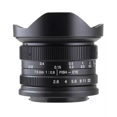 7artisans 7.5mm F2.8 Manual Fisheye Lens Micro 4/3 Mount Black gx gh omd - Image 1 of 4