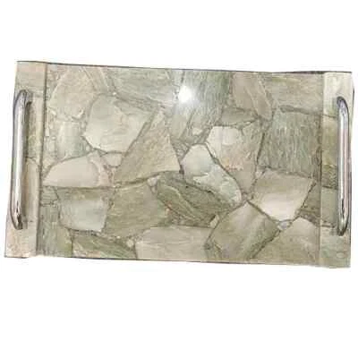 Bandejas, bandejas para servir de ágata y cuarzo, bandejas de tocador decorativas Foto 1 de 4