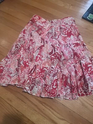 Liz Claiborne Womens Skirt Size 6 Petite Floral Pleated lined reversible - Image 1 of 4