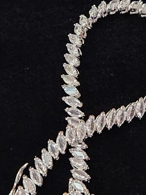 Brazalete Tenis 11ct Marquesa Blanco Topacio Rodio Chapado Talla 7 Foto 1 de 4