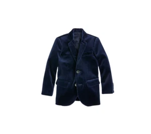 NWT JCrew Crewcuts Ludlow Tuxedo Blazer Jacket Boys 6 Navy Blue Velvet NEW - Picture 1 of 11