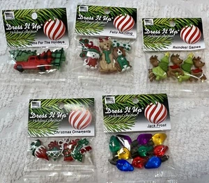 5 Packs JESSE JAMES Dress It Up Buttons/Embellishments Christmas Holiday Winter - Picture 1 of 11