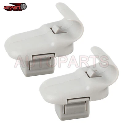 2x Car Grey Sun Visor Clip For Mazda 3 04-09 Mazda 5 2006-2007 Mazda 6 06-08 Foto 1 de 4