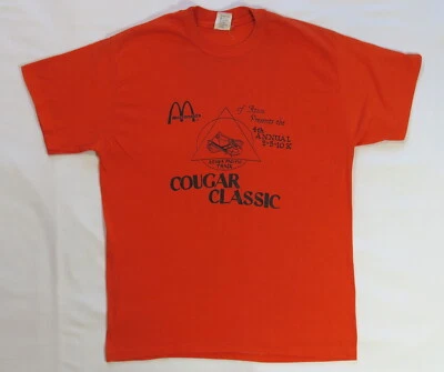 Camiseta Azusa Pacific Track Vintage Años 80 McDonalds Cougar Clásica Etiqueta Stedman Foto 1 de 4