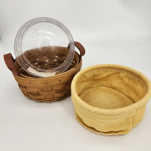 Longaberger 2002 Saffron Booking Basket Butternut Fabric Liner-Protector COUNTRY Cover