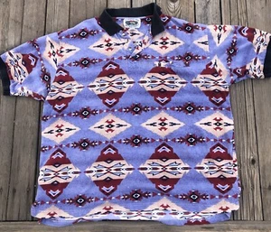 Cumberland Outfitters Shirt Mens XL Blue Polo  Aztec Southwest Collar - Picture 1 of 7