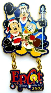 Prendedor comercial Disney Epcot 2002 - Vacaciones alrededor del mundo - Goofy Donald Mickey - Imagen 1 de 4