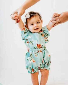 Bailey’s Blossoms Toddler Girl  Nala Ruffle Back One Piece Romper Size 5T  NEW - Picture 1 of 3