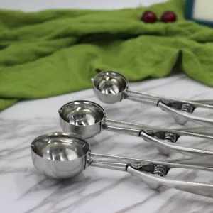 3PCS/Set S+M+L Ice Cream Scoop Food Stainless Steel with Trigger Cookie Spoons - Picture 1 of 11