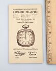Brochure horlogère vintage Henri Blanc Genève Suisse
