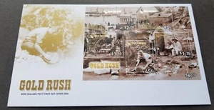 *FREE SHIP New Zealand Gold Rush 2006 Mining (FDC) *Gold Metallic *unusual - Picture 1 of 5