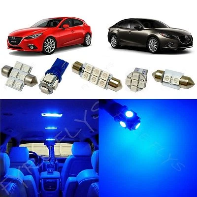 9x Kit de paquete interior de luces LED azules para Mazda 3 Mazda3 MT1B 2014 en adelante Foto 1 de 4