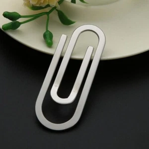 Paperclip Money Clip Metal  Wallet Credit Card Holder Stainless Steel - Picture 1 of 3