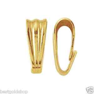SEE SAMPLE Small Snap On Charm Pendant Bail Attacher Hook Real 14K Yellow Gold 