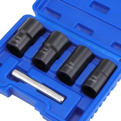 1/2" Locking Wheel Nut Remover Set Stud Bolt Impact Twist Socket Extractor Tool - Image 1 of 4