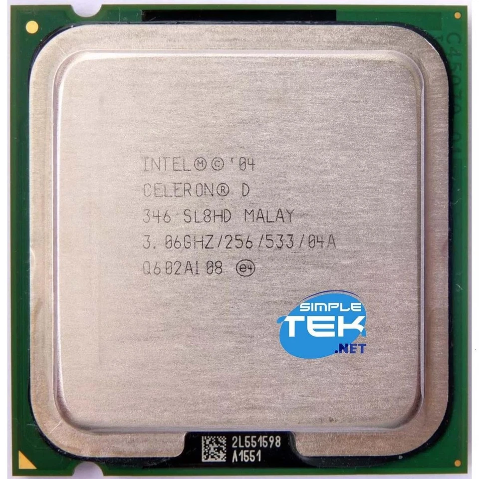 Processore Intel Celeron D 346 Sl9br Socket T 3.06ghz Lga775 Lga  Ricondizionato - Immagine 1 di 4