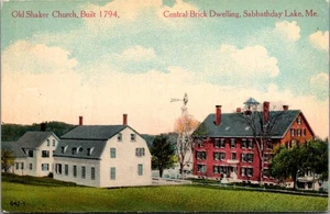 OLD SHAKER CHURCH Sabbathday Lake, Maine ME unused Postcard - Imagen 1 de 2