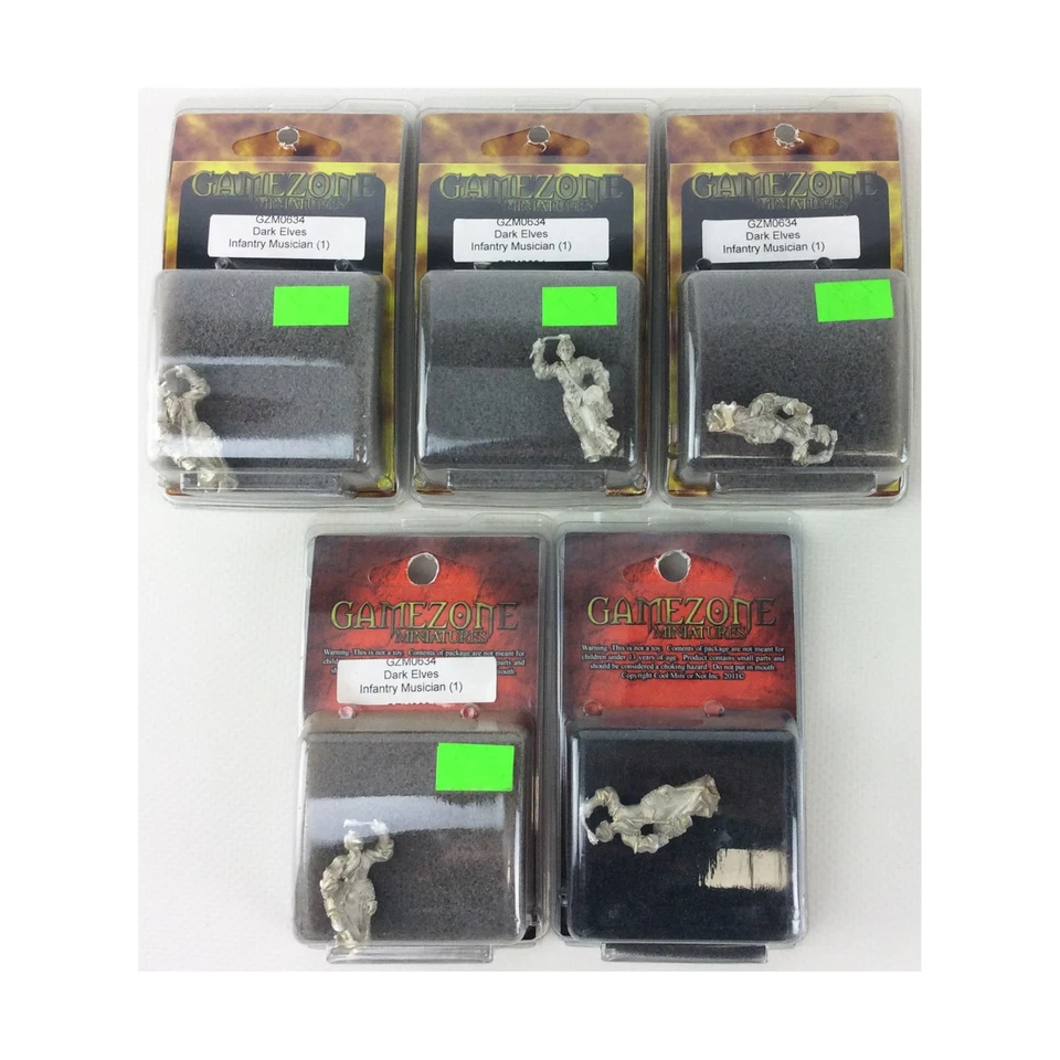 Gamezone Fantasy Mini 28mm Dark Elf Musician (5 Pack) Pack New - Image 1 of 1