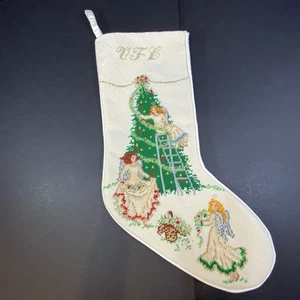 Medias de Navidad Ángeles Decoración Árbol de Navidad Punta de Aguja Monograma VFL - Imagen 1 de 20