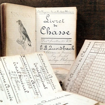 Exceptionnel lot de 9 carnets de chasse manuscrits - XIXe - Photo 1/4
