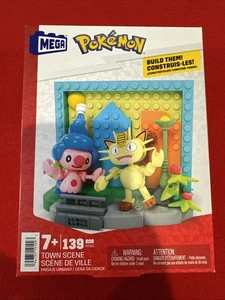 MEGA Pokemon Conjunto de Figuras Construibles ESCENA DE LA CIUDAD 139 Piezas Meowth HTJ03 Totalmente Nuevo - Imagen 1 de 2