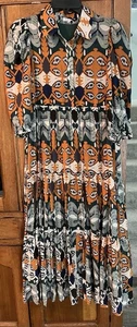Vestido TCEC🍁Colores Otoño🍁 Forrado en Niveles Talla Larga Pequeña🍁 Totalmente Nuevo - Imagen 1 de 7