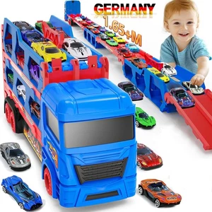Rennbahn Truck Transport Truck Spielzeugautos Spielzeugauto mit 6 Rennautos Set - Bild 1 von 21
