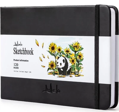 ALKALO Square Sketchbook for Drawing, 120 Pages Sketch Book, 122LB/180GSM Th... - Image 1 of 4