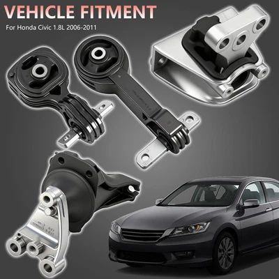 4PCS For Honda Civic 1.8L 2006-2010 Engine Motor & Trans Mount Set 50820-SVA-A05 Foto 1 de 4