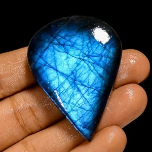 100% Natural Blue Labradorite Pear Shape Cabochon Gemstone 110 Ct 46X34X8mm F838 - Picture 1 of 3
