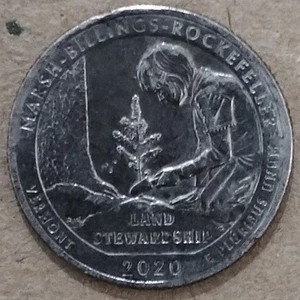 USA 2020 Quarter Dollar Commemorative coin - Marsh-Billings-Rockefeller Park - Picture 1 of 2