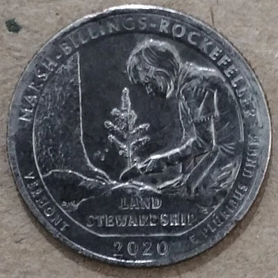 USA 2020 Quarter Dollar Commemorative coin - Marsh-Billings-Rockefeller Park - Image 1 of 2