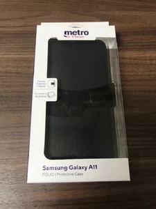 Metro By T-Mobile Cell Phone Samsung Galaxy A11 Folio Protective Case Black 2E - Picture 1 of 3
