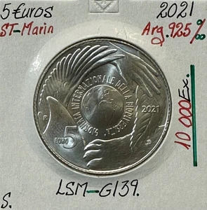 SAINT-MARIN - 5 Euro Commémorative 2021 en Argent // Qualité : SUP - Picture 1 of 2
