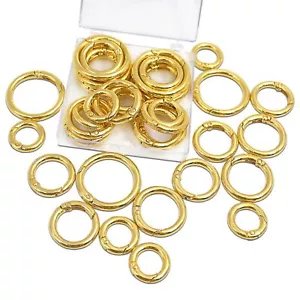 24 Pcs Trigger Spring O Rings Round Carabiner Clip Binder Key Rings for Purse - Picture 1 of 7