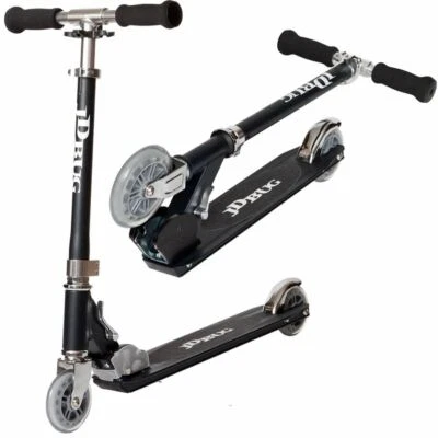 JD Bug Junior Kids MS100 Matt Black Original Street Foldable Scooter - Image 1 of 4