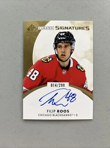 2023-24 SP Authentic Curated Signatures Filip Roos #SPC-FR Blackhawks #/299 - Picture 1 of 2
